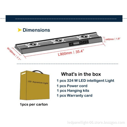 2016 NEW product Dolphin 3 serises 324w led aquarium light,reef light,aquarium light